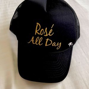 Rose all Day Black Ball cap. Perfect for o the go outfits adds some still.
